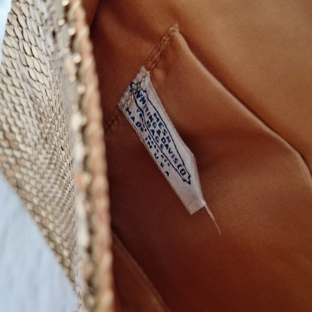 Metallic Gold Evening Clutch with Mesh Detail - Picture 3 of 3
